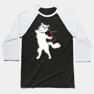 Cat Playing Violin Baseball T-Shirt